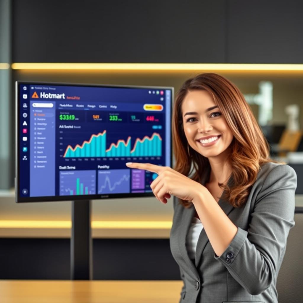 Afiliada de Hotmart mostrando sus resultados en la plataforma