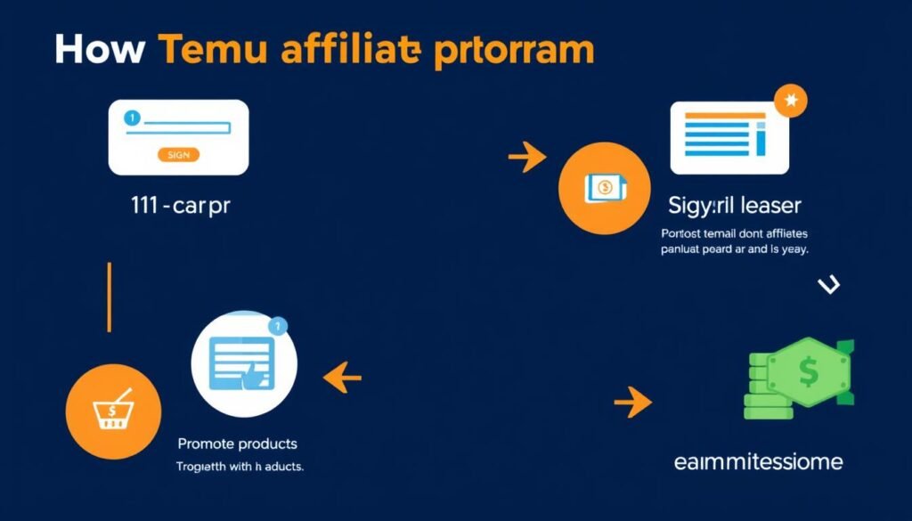 Diagrama explicativo del funcionamiento del programa de afiliados Temu Diagrama explicativo del funcionamiento del programa de afiliados Temu