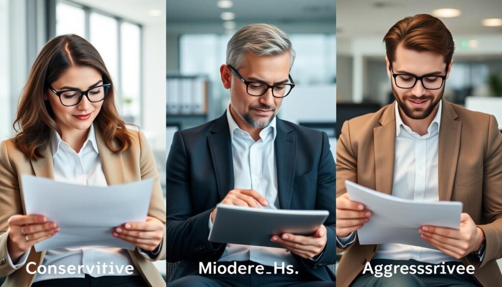 Diferentes perfiles de inversores analizando opciones donde invertir