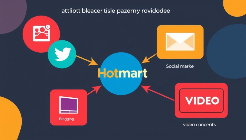 Estrategias de marketing para afiliados Hotmart mostrando diferentes canales de promoción