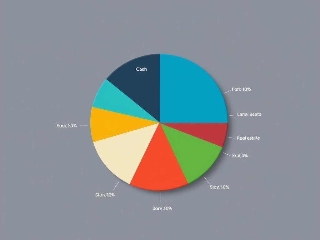 Gráfico circular mostrando una cartera diversificada donde invertir