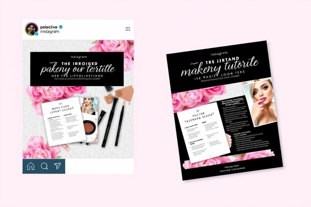 Guía de maquillaje básico en formato PDF promocionada en Instagram