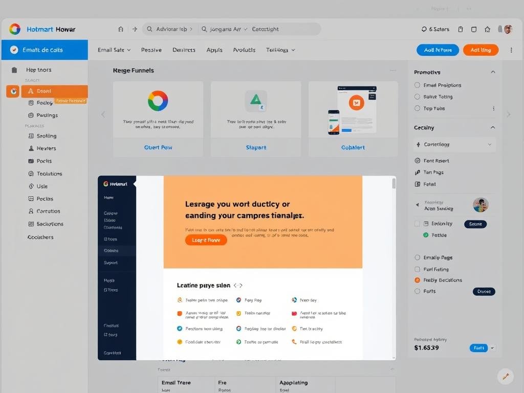 Herramientas de marketing de Hotmart incluyendo creación de embudos de venta