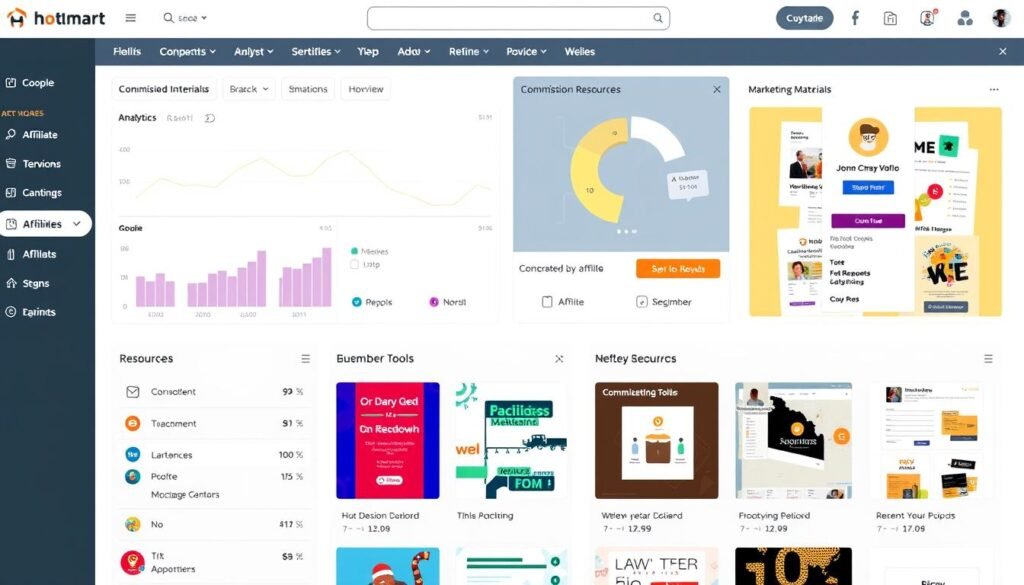 Herramientas y recursos para afiliados Hotmart mostrando el panel de análisis