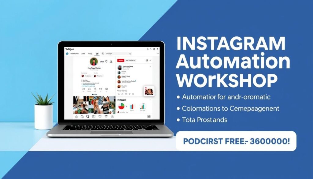 Imagen promocional del workshop de automatización de Instagram Imagen promocional del workshop de automatización de Instagram