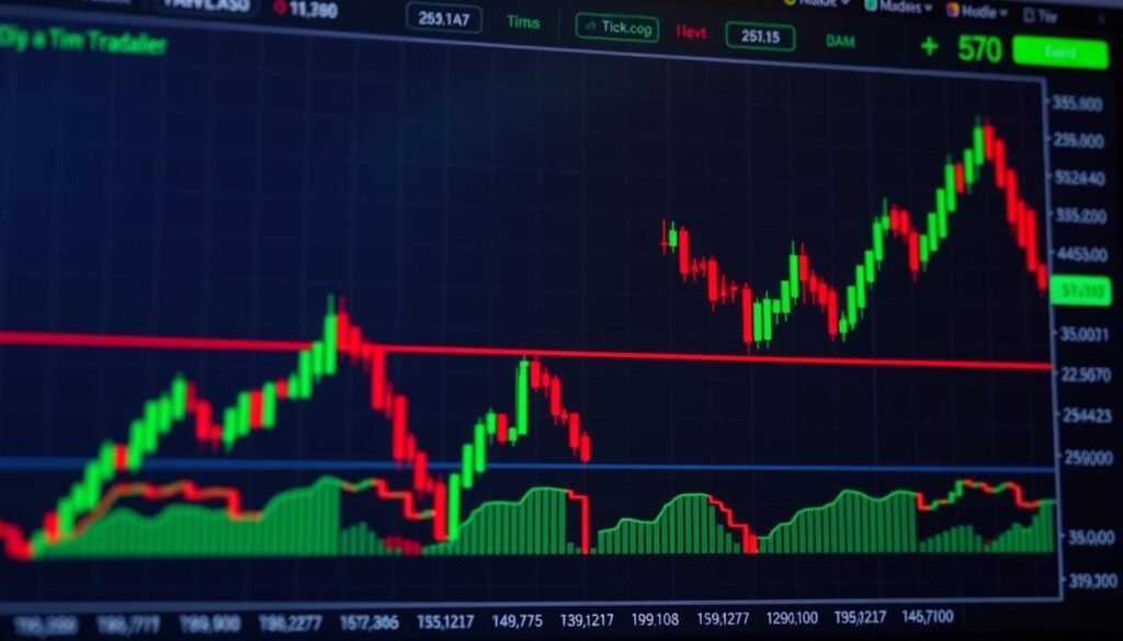 Pantalla de trading mostrando gráficos de acciones donde invertir