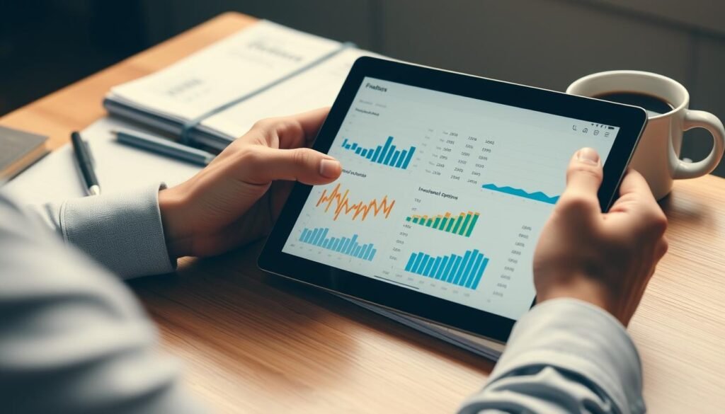 Persona analizando opciones de inversión en una tablet donde invertir