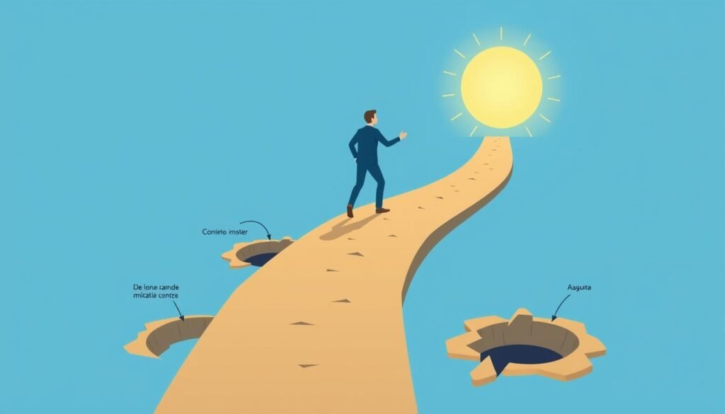 Persona evitando trampas financieras en el camino hacia la libertad financiera