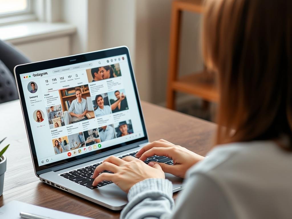 Persona gestionando redes sociales para pequeñas empresas