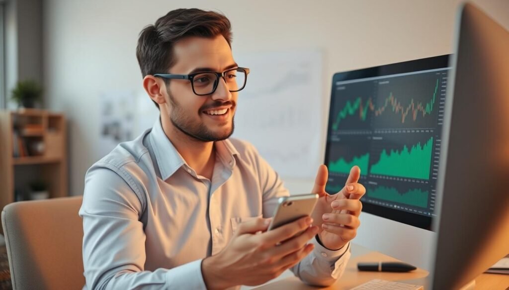 Persona tomando decisión de inversión con confianza donde invertir