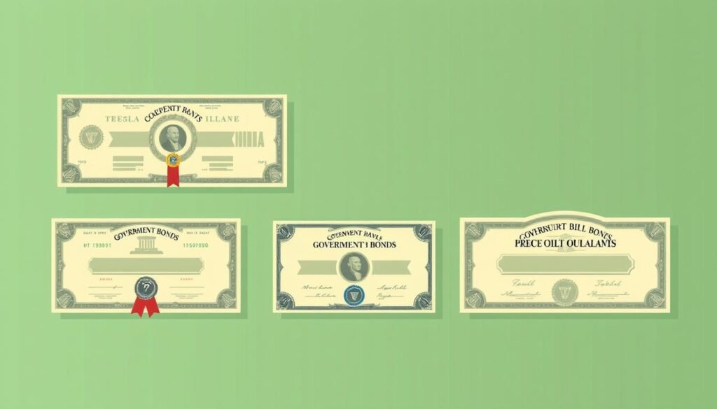 Representación de bonos y letras del tesoro donde invertir