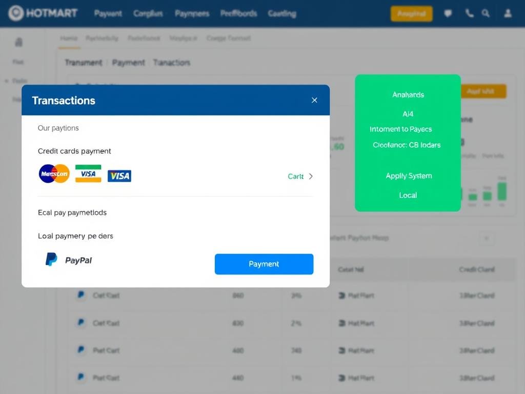 Sistema de procesamiento de pagos de Hotmart con múltiples opciones de pago